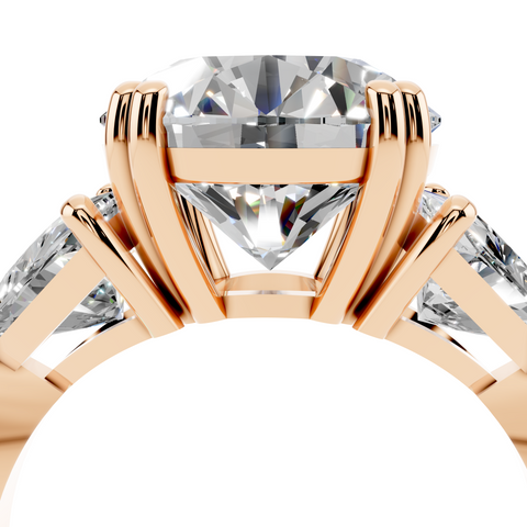 Rose gold Round Brilliant and Trilliant Diamond Three-Stone Ring