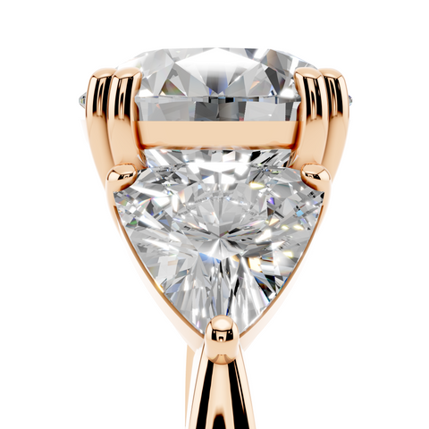 Rose gold Round Brilliant and Trilliant Diamond Three-Stone Ring
