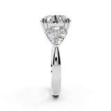 Platinum 4.06 Carat F VS1 Round Brilliant and Trilliant Diamond Three-Stone Ring
