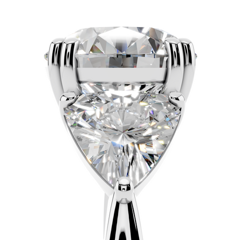 White gold Round Brilliant and Trilliant Diamond Three-Stone Ring