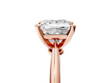 6 Carat Princess Cut Rose gold Diamond Solitaire Engagement Ring with Classic Band and Four-Prong Setting_17