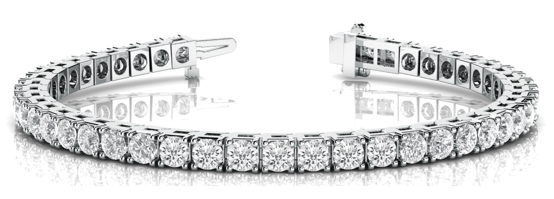 White gold Round Diamond Tennis Bracelet with Prong Setting 1