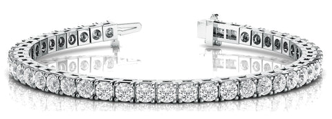White gold Round Diamond Tennis Bracelet with Prong Setting 1