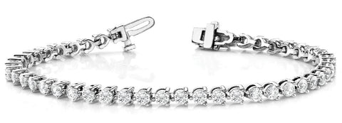 White gold Round Cut Diamond Tennis Bracelet with Prong Setting 1