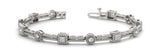 White gold Round Bezel-Set Diamond Rope Chain Bracelet 1