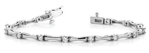White gold Round Diamond Tennis Bracelet with Channel Set Stones and Four-Prong Setting 1