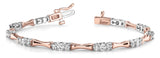 Rose gold Round Diamond Tennis Bracelet with Channel-Set Stones and Four-Prong Setting 1