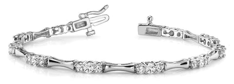 White gold Round Diamond Tennis Bracelet with Channel-Set Stones and Four-Prong Setting 1