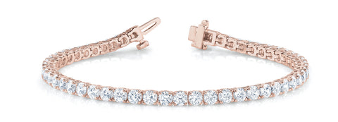 Rose gold Round Cut Diamond Tennis Bracelet with Four-Prong Setting 1
