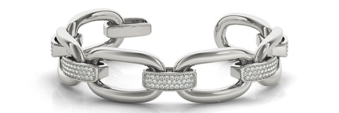 White gold Pavé Round Diamond Link Bracelet with Channel Setting 1