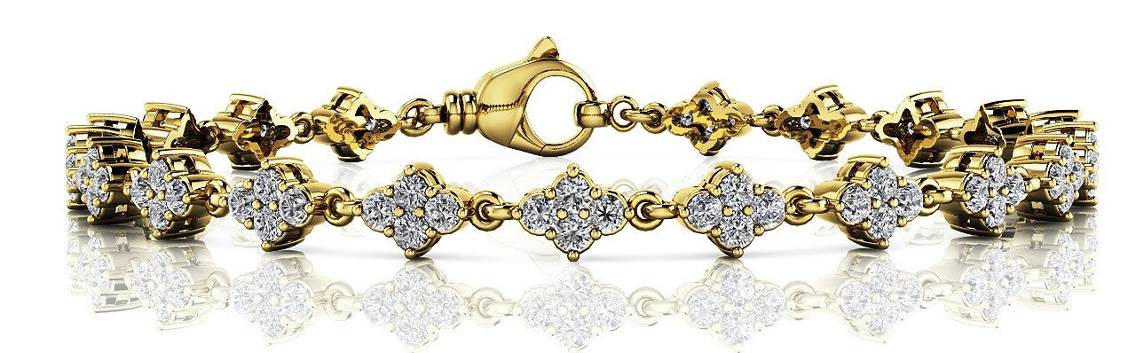 White gold Pavé Round Diamond Tennis Bracelet with Four-Prong Setting 2