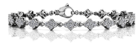White gold Pavé Round Diamond Tennis Bracelet with Four-Prong Setting 1