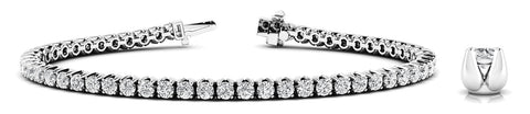 White gold Round Cut Diamond Tennis Bracelet with Claw Prong Setting 1