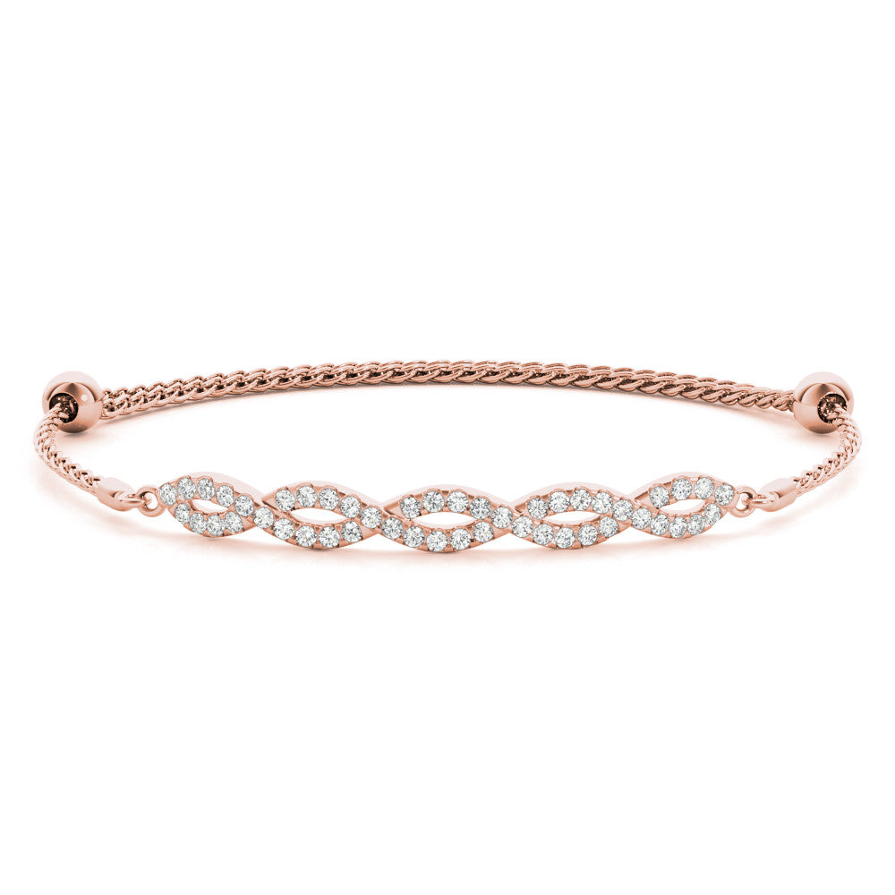 Rose gold Pavé Marquise Infinity Chain Bracelet with Bezel Prong Setting 1