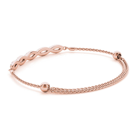 Rose gold Pavé Marquise Infinity Chain Bracelet with Bezel Prong Setting 2