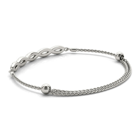 White gold Pavé Marquise Infinity Chain Bracelet with Bezel Prong Setting 2