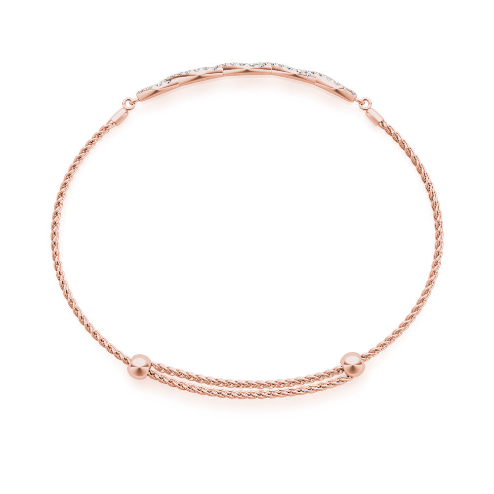 Rose gold Pavé Marquise Infinity Chain Bracelet with Bezel Prong Setting 3