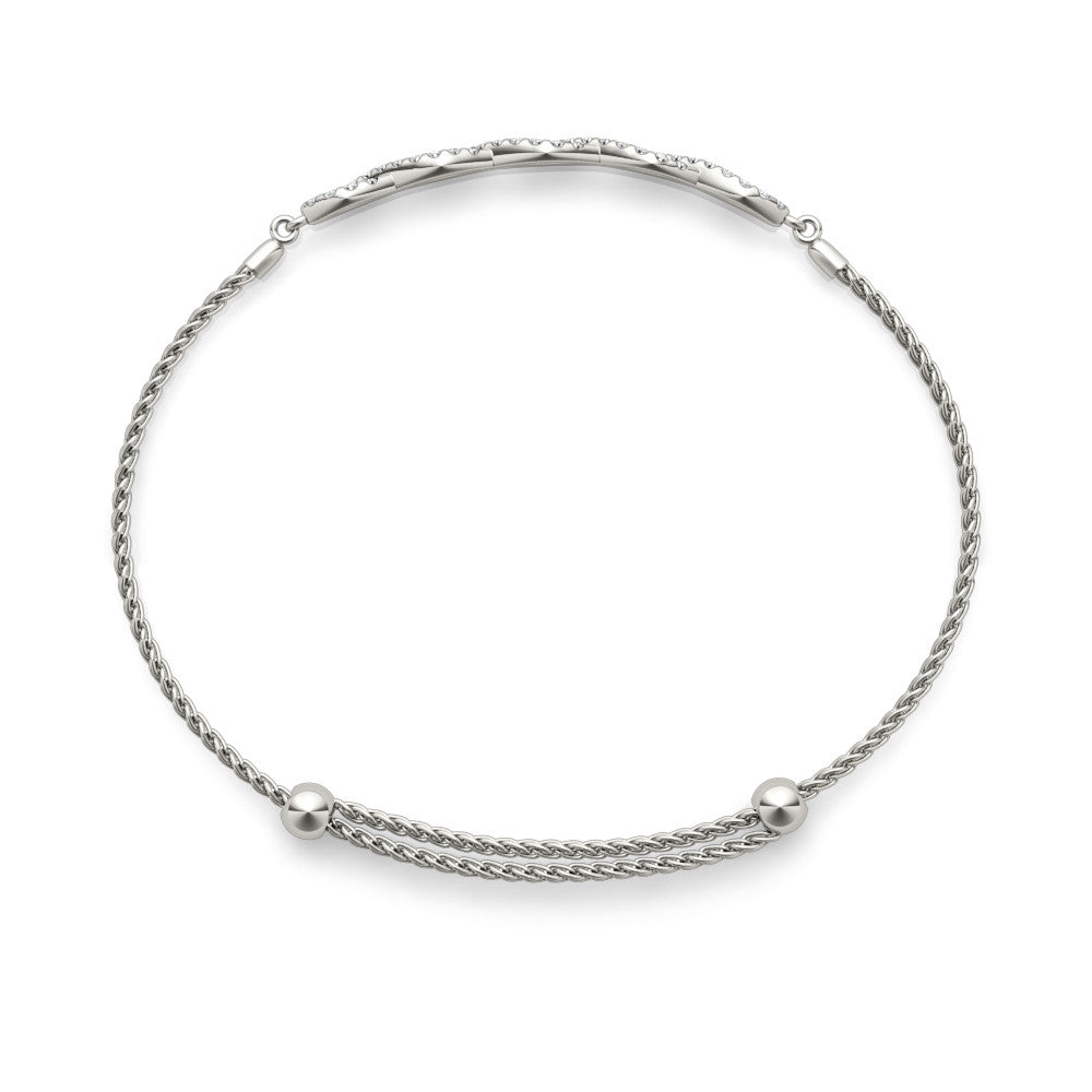 White gold Pavé Marquise Infinity Chain Bracelet with Bezel Prong Setting 3