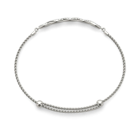 White gold Pavé Marquise Infinity Chain Bracelet with Bezel Prong Setting 3