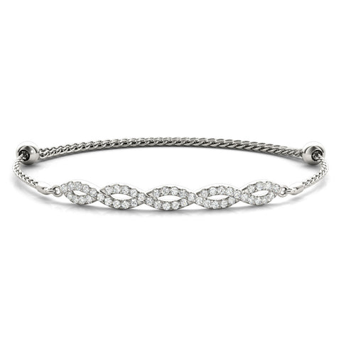 White gold Pavé Marquise Infinity Chain Bracelet with Bezel Prong Setting 1