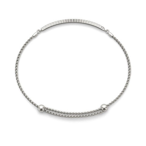 White gold Pavé Round Diamond Adjustable Chain Bracelet 3
