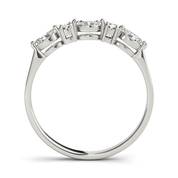 White gold Prong Set Round Diamond Half-Eternity Band 2