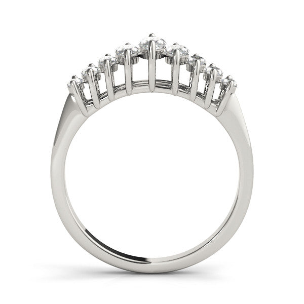 White gold Marquise Diamond Prong Set Curved Band 2