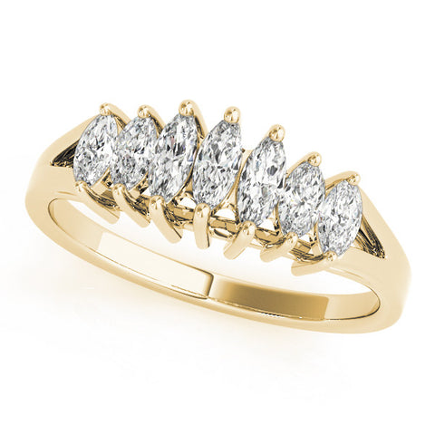 Yellow gold Marquise Diamond Prong-Set Half-Eternity Band 1