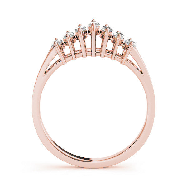 Rose gold Marquise Diamond Prong-Set Half-Eternity Band 2