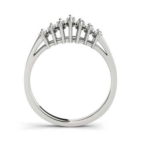 White gold Marquise Diamond Prong-Set Half-Eternity Band 2