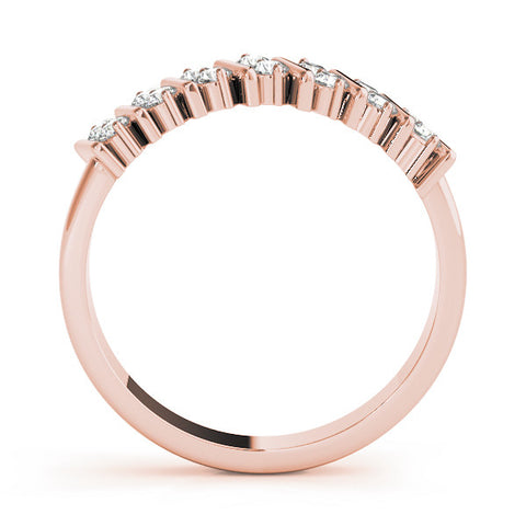 Rose gold Channel Set Round Diamond Anniversary Band with Vertical Prongs 2