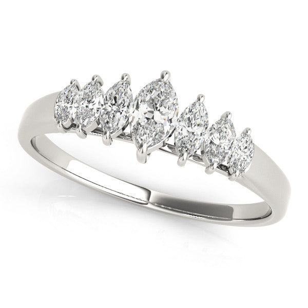 White gold Marquise Diamond Prong Set White Gold Band 1