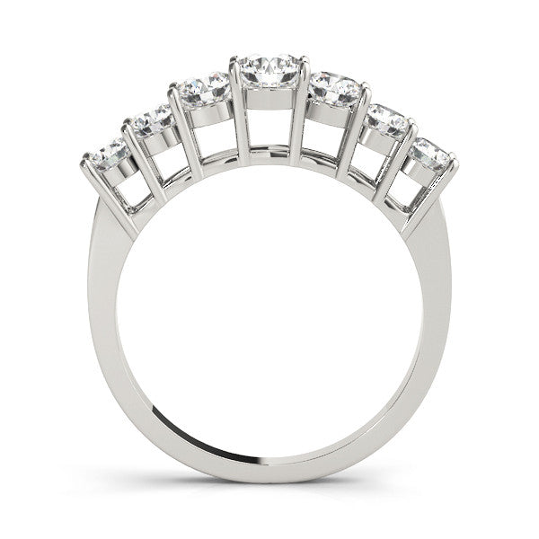 White gold Round Diamond Prong-Set Half-Eternity Band 2