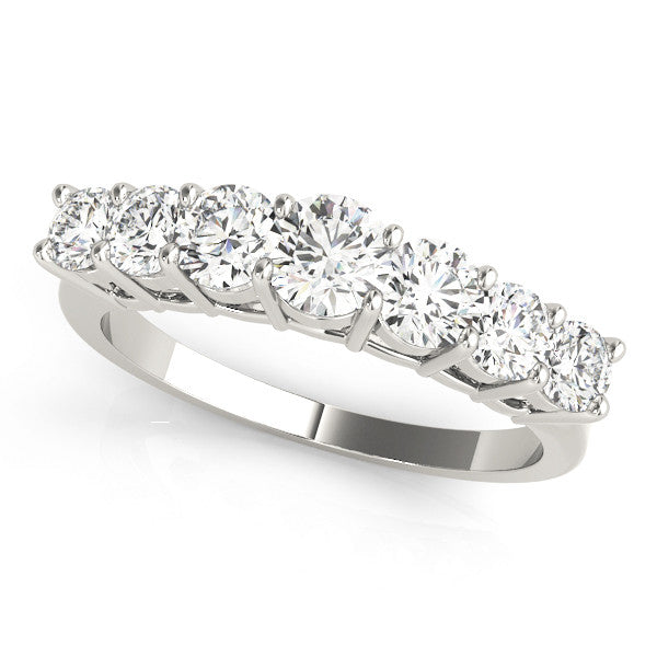 White gold Round Diamond Prong-Set Half-Eternity Band 1
