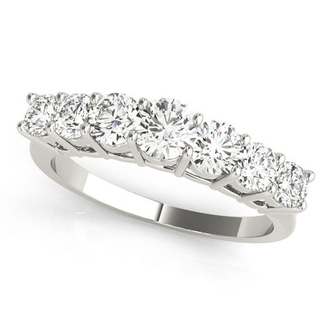 White gold Round Diamond Prong-Set Half-Eternity Band 1