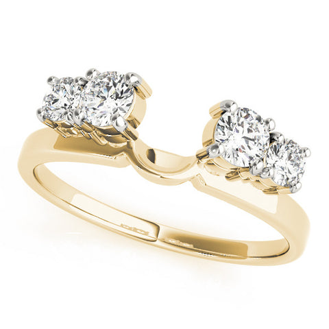 Yellow gold Four-Stone Round Diamond Open Band with Prong Setting 1