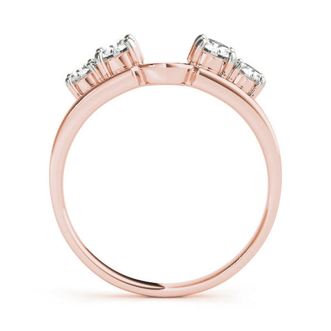 Rose gold Four-Stone Round Diamond Open Band with Prong Setting 2