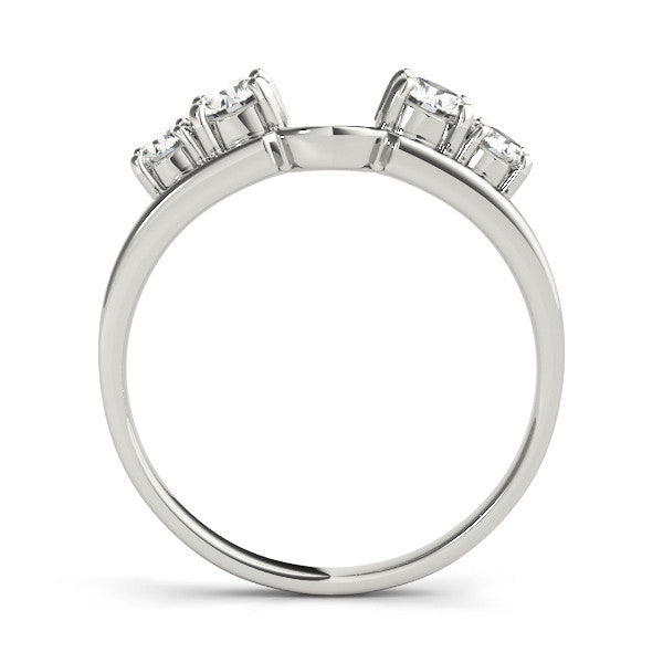 White gold Four-Stone Round Diamond Open Band with Prong Setting 2