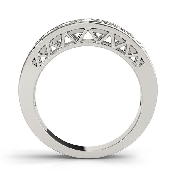 White gold Channel-Set Round Diamond Eternity Band with Shared Prong Setting 2