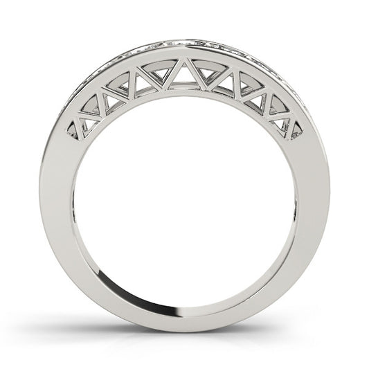 White gold Channel-Set Round Diamond Eternity Band with Shared Prong Setting 2
