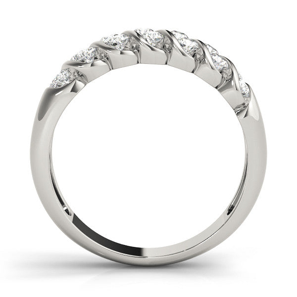 White gold Channel Set Round Diamond Multi-Row Band 2