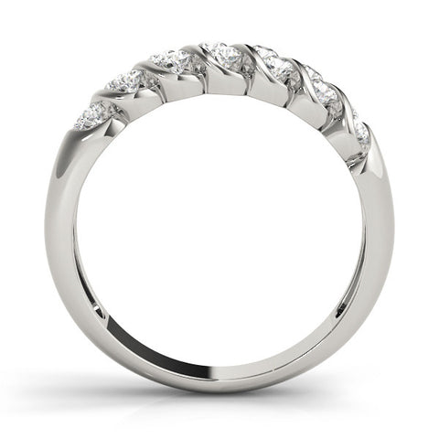 White gold Channel Set Round Diamond Multi-Row Band 2