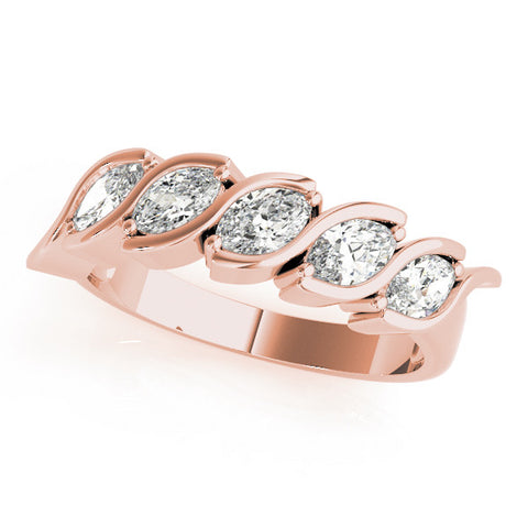 Rose gold Marquise Diamond Wave Band with Channel Setting 1