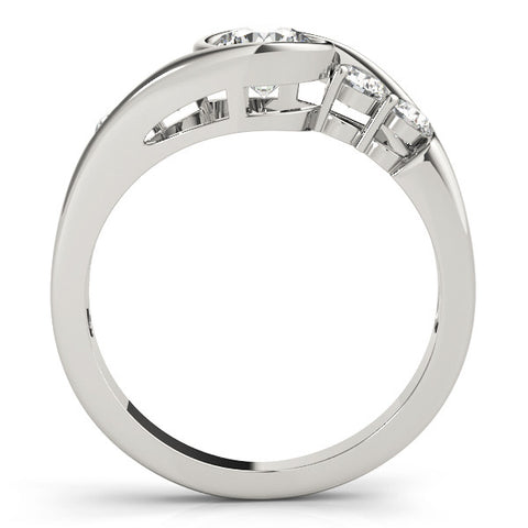 White gold Bezel Set Round Diamond Split Shank Ring