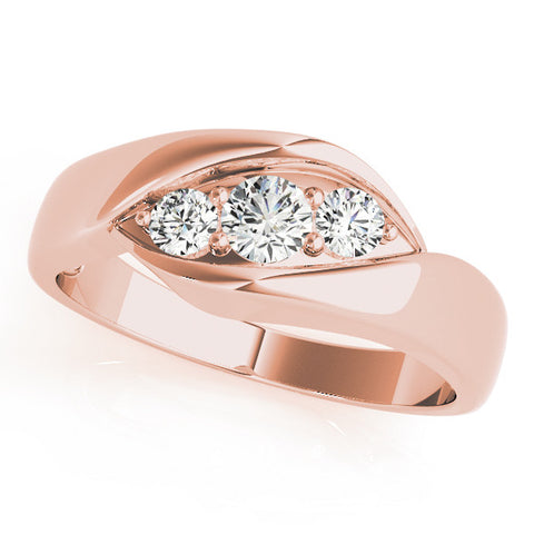 Rose gold Channel Set Round Diamond Crossover Band