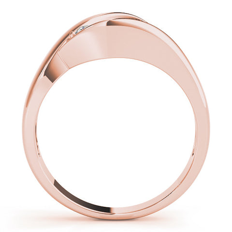 Rose gold Channel Set Round Diamond Crossover Band