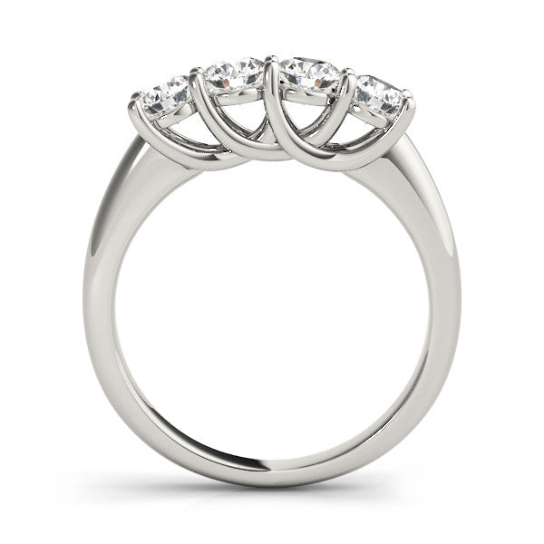 White gold Four-Stone Round Diamond Prong-Set White Gold Band 2