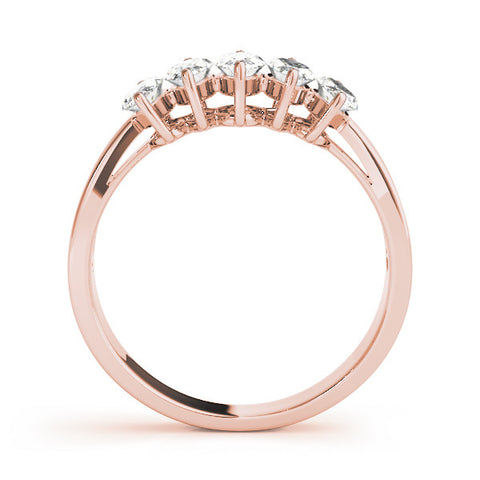 Rose gold Five-Stone Marquise Diamond Split Shank Ring with Shared Prong Setting 2