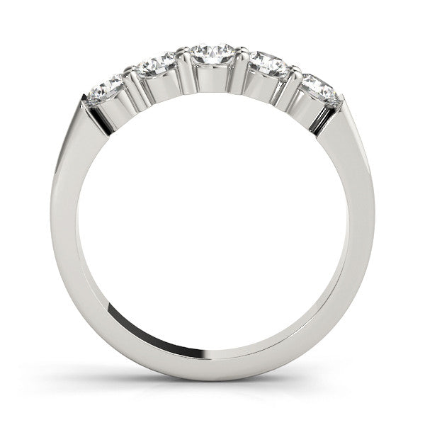 White gold Round Cut Diamond Prong Set Half-Eternity Band 2