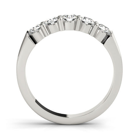 White gold Round Cut Diamond Prong Set Half-Eternity Band 2